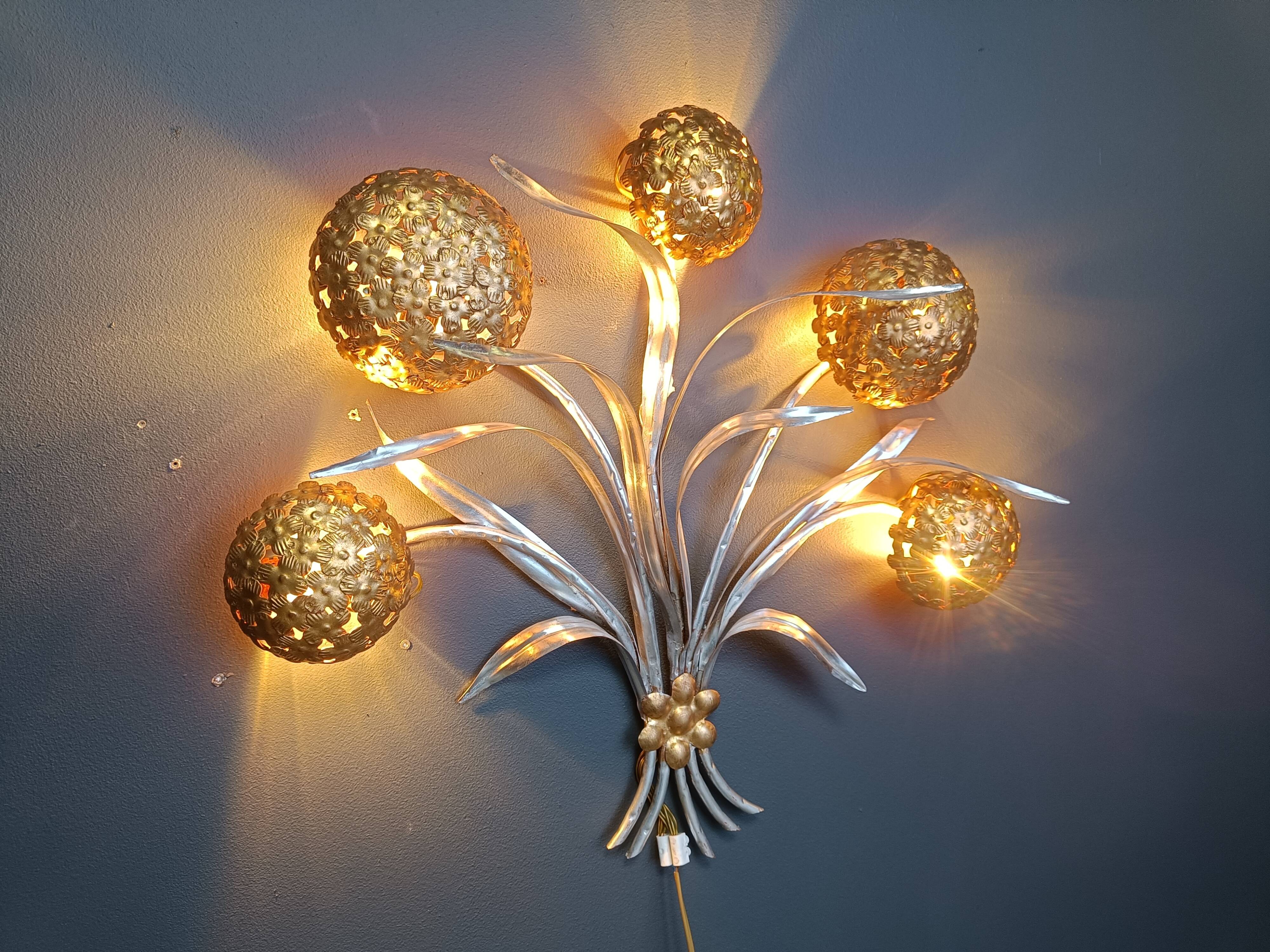 Vintage floral  wall lamp by Hans Kögl , 1970s