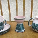 Ceramic set montgolfier yvan roy workshop - egg cup - pot - cup