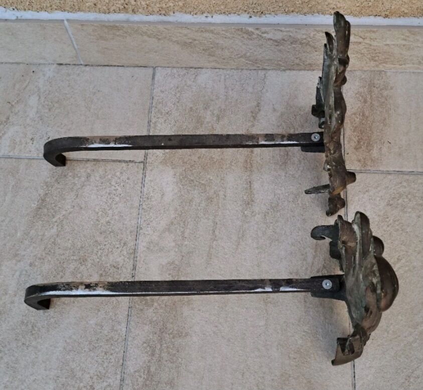 Pair of bronze andirons