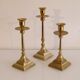 Set of vintage brass candle holders 1960