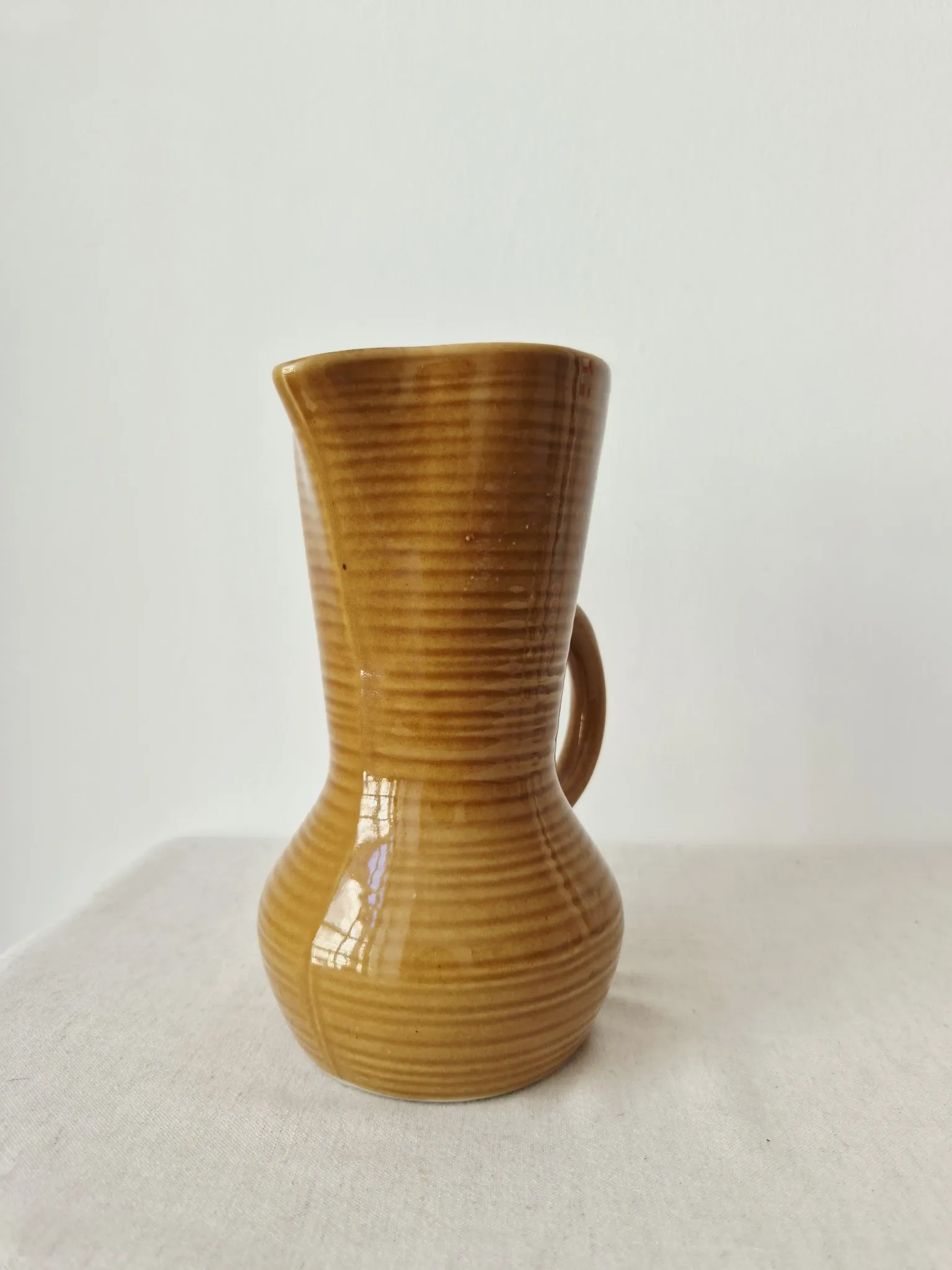 Vintage honey glazed stoneware jug/carafe from the '50s/'60s - Digoin