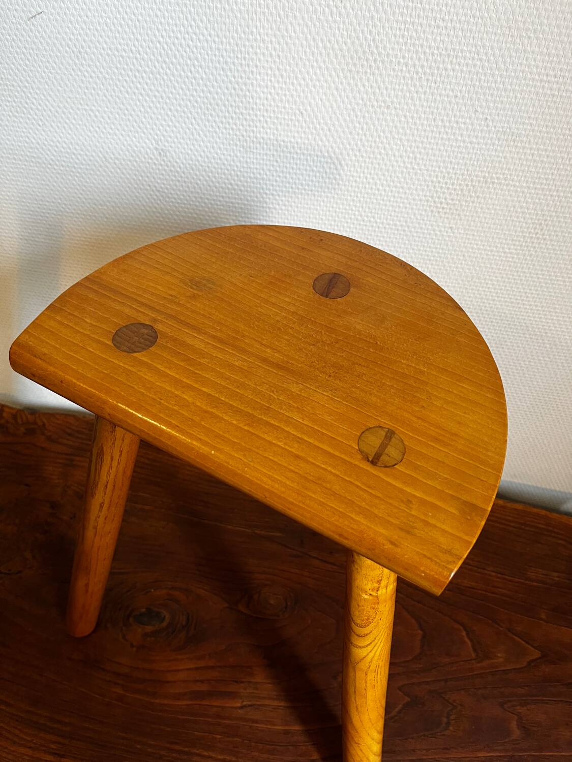 Elm tripod stool