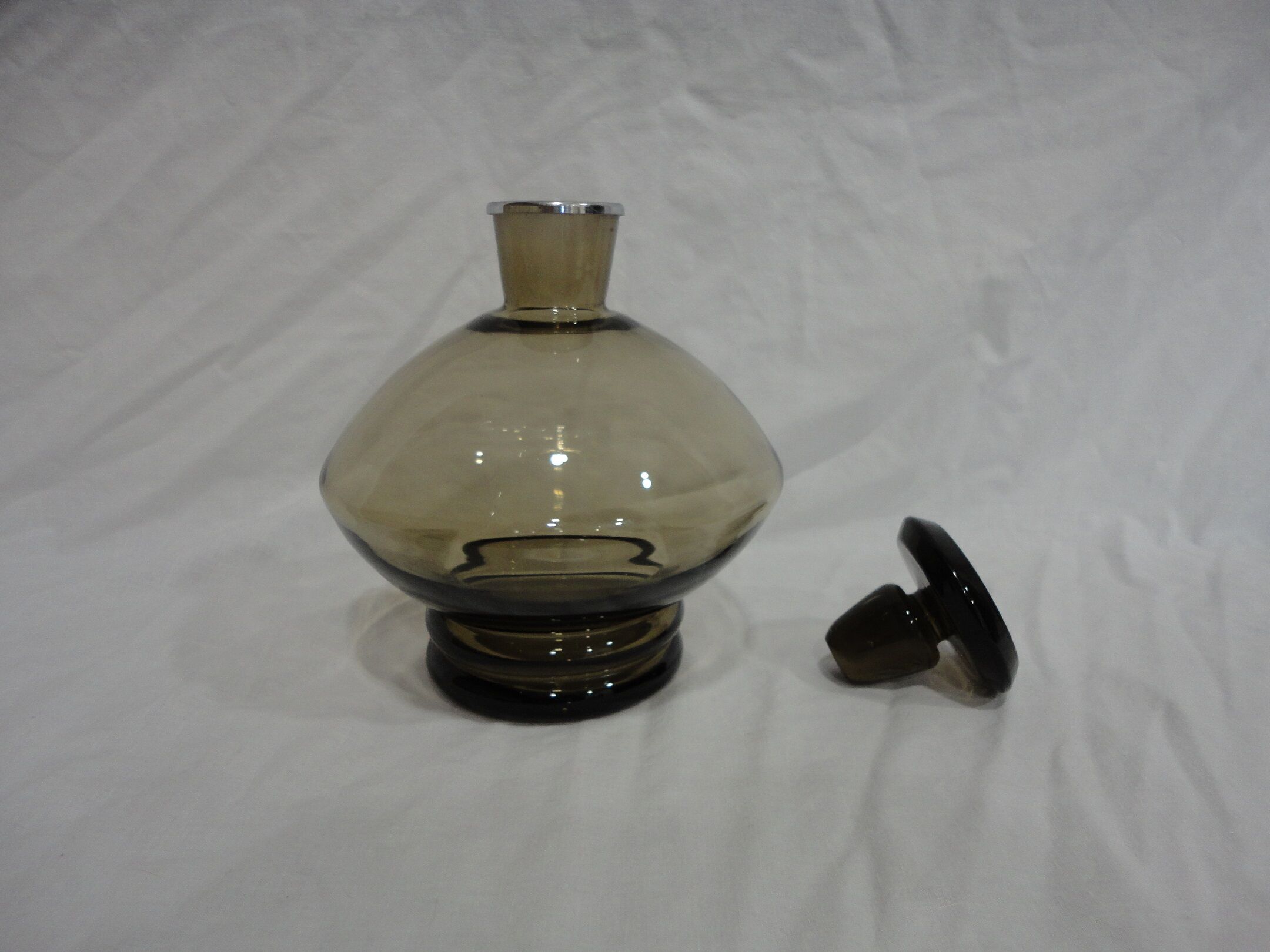 Vintage smoked glass carafe