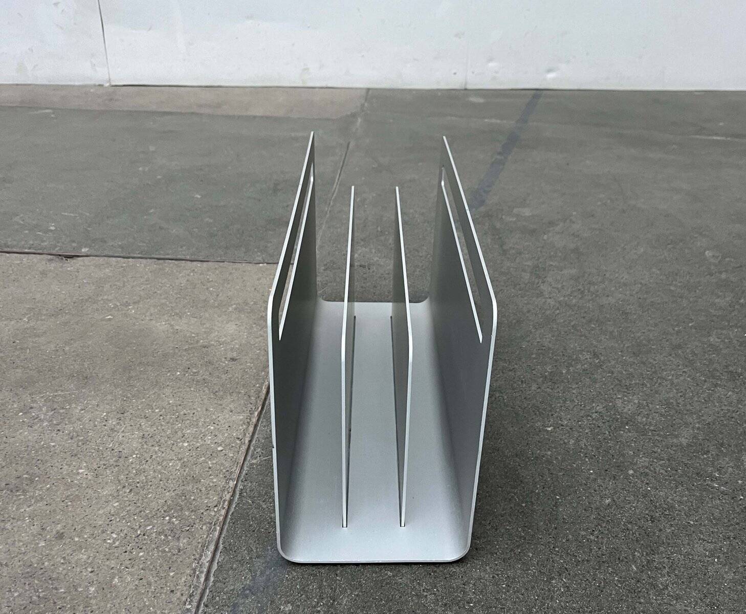 Minimalist aluminium magazine rack by Norman Foster for Helit, Germany, 1990s.