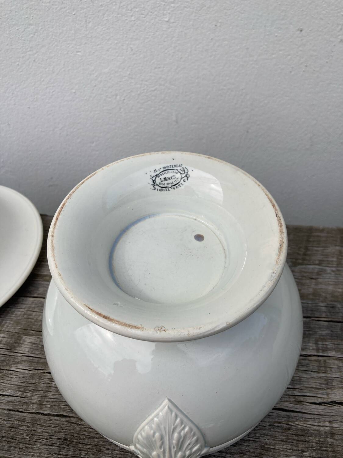 Plain white Creil soup tureen