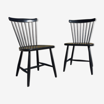 Pair of Hagafors vintage Scandinavian design chairs