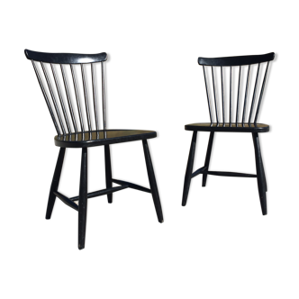 Pair of Hagafors vintage Scandinavian design chairs