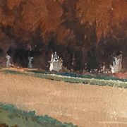 Watercolor Pierre Huvelliez 1891-1959 view park Palace of Versailles