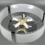 1970s 1980s Ceiling Lamp by Honsel Leuchten Germany in Glass & Chrome