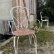 Pair of vintage wrought iron garden armchairs 60s