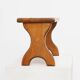 Sculptural hand-carved oak wooden stool, France, ca. 1900