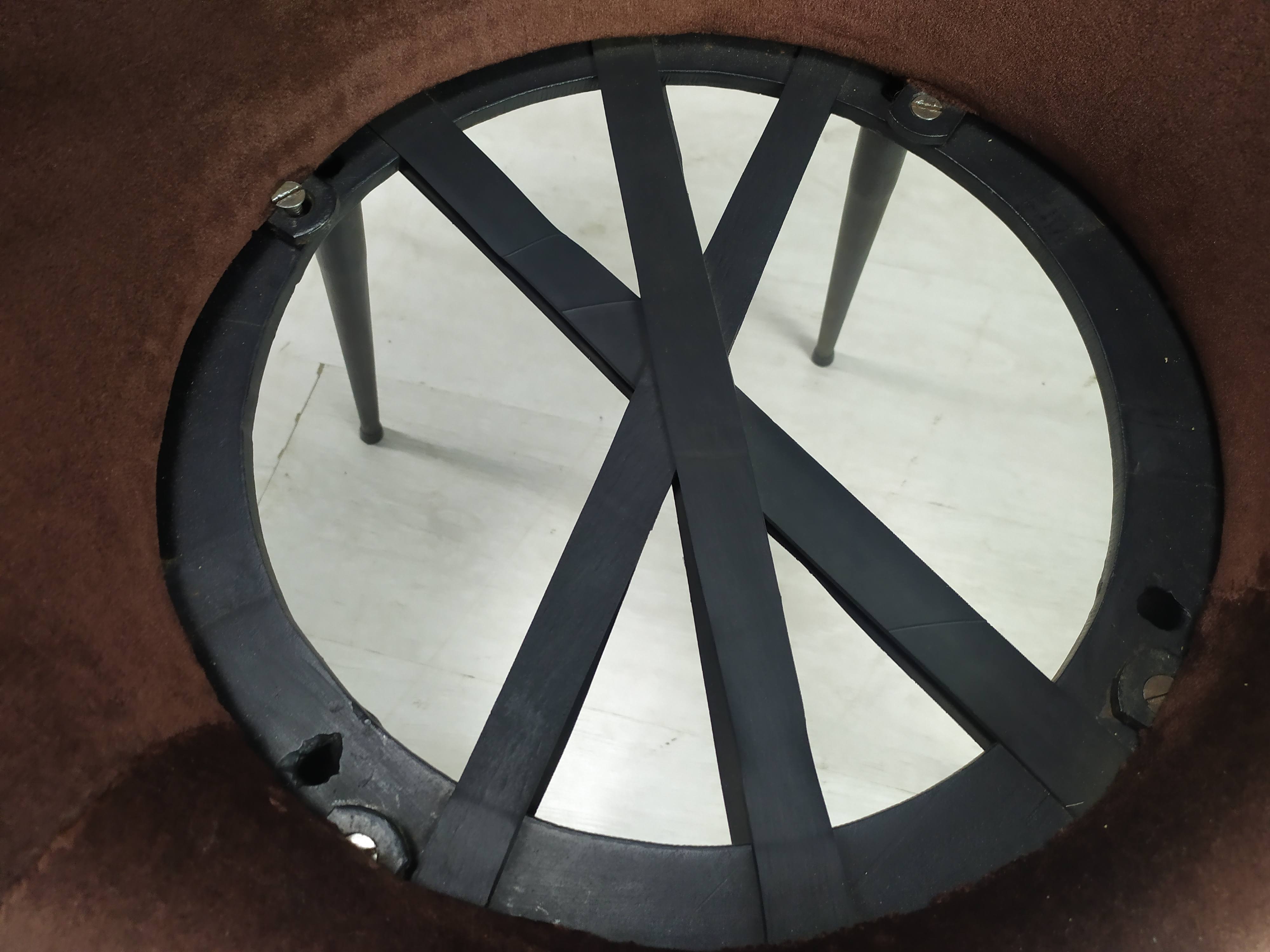 Vintage armchair velvet brown