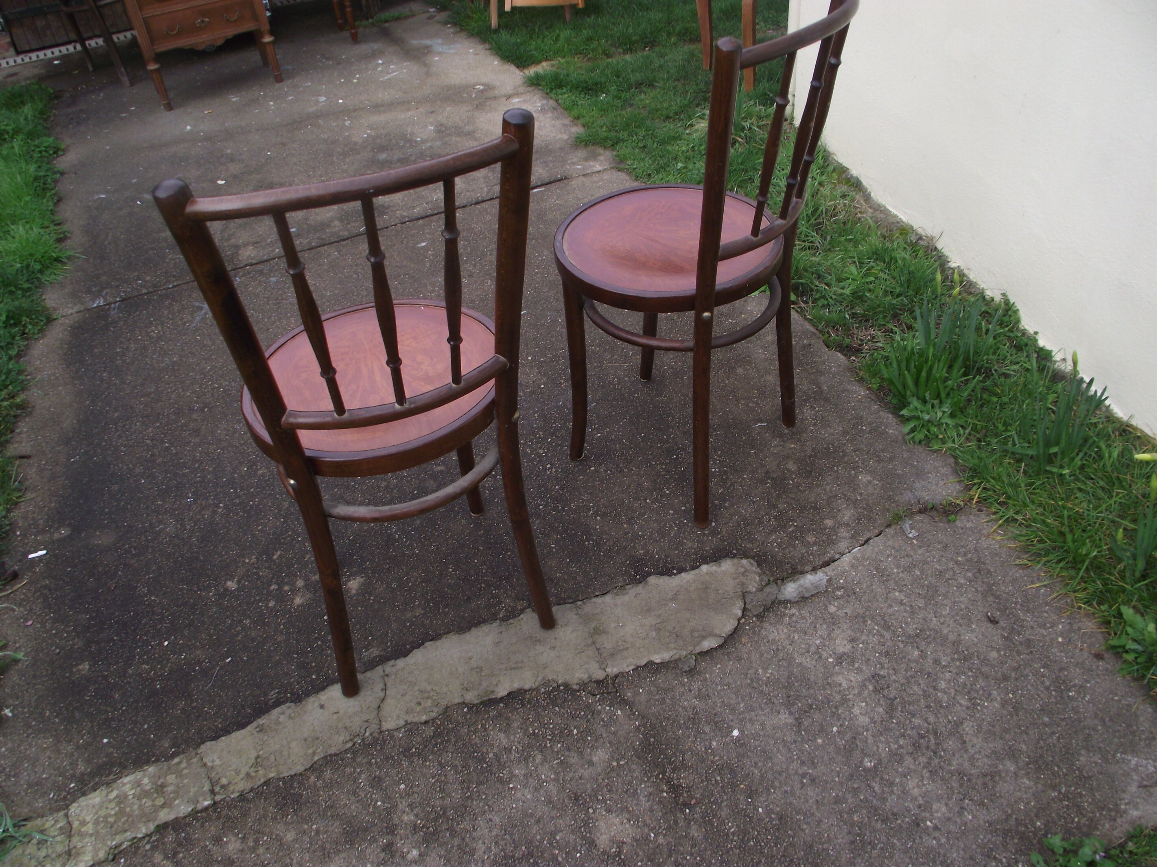 Pair lounge chairs wood from the 50/60