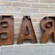 BAR sign in metalic letters