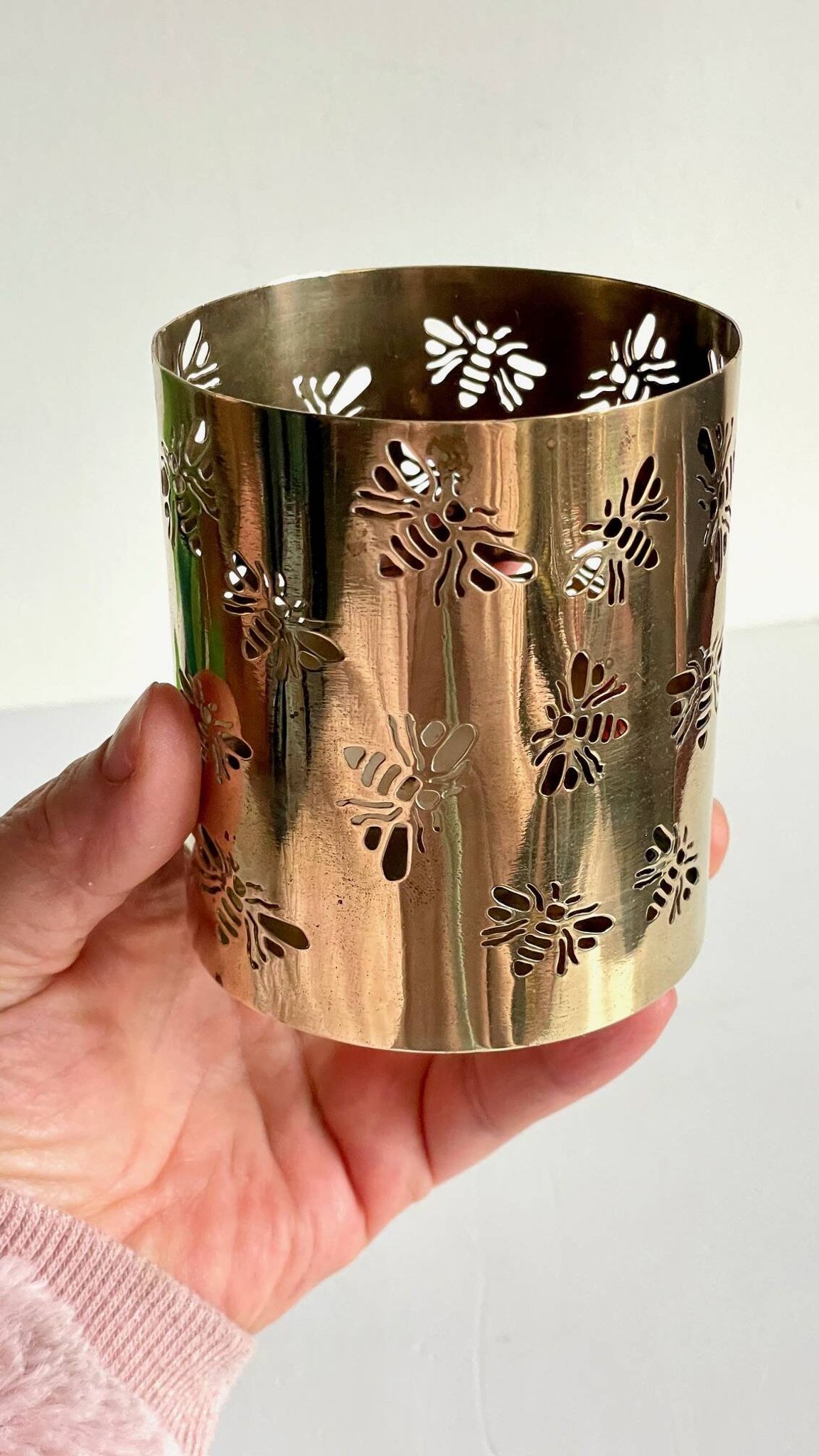 PHOTOPHORE aux Abeilles LAITON