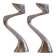 Pair of aluminium cast candle holders