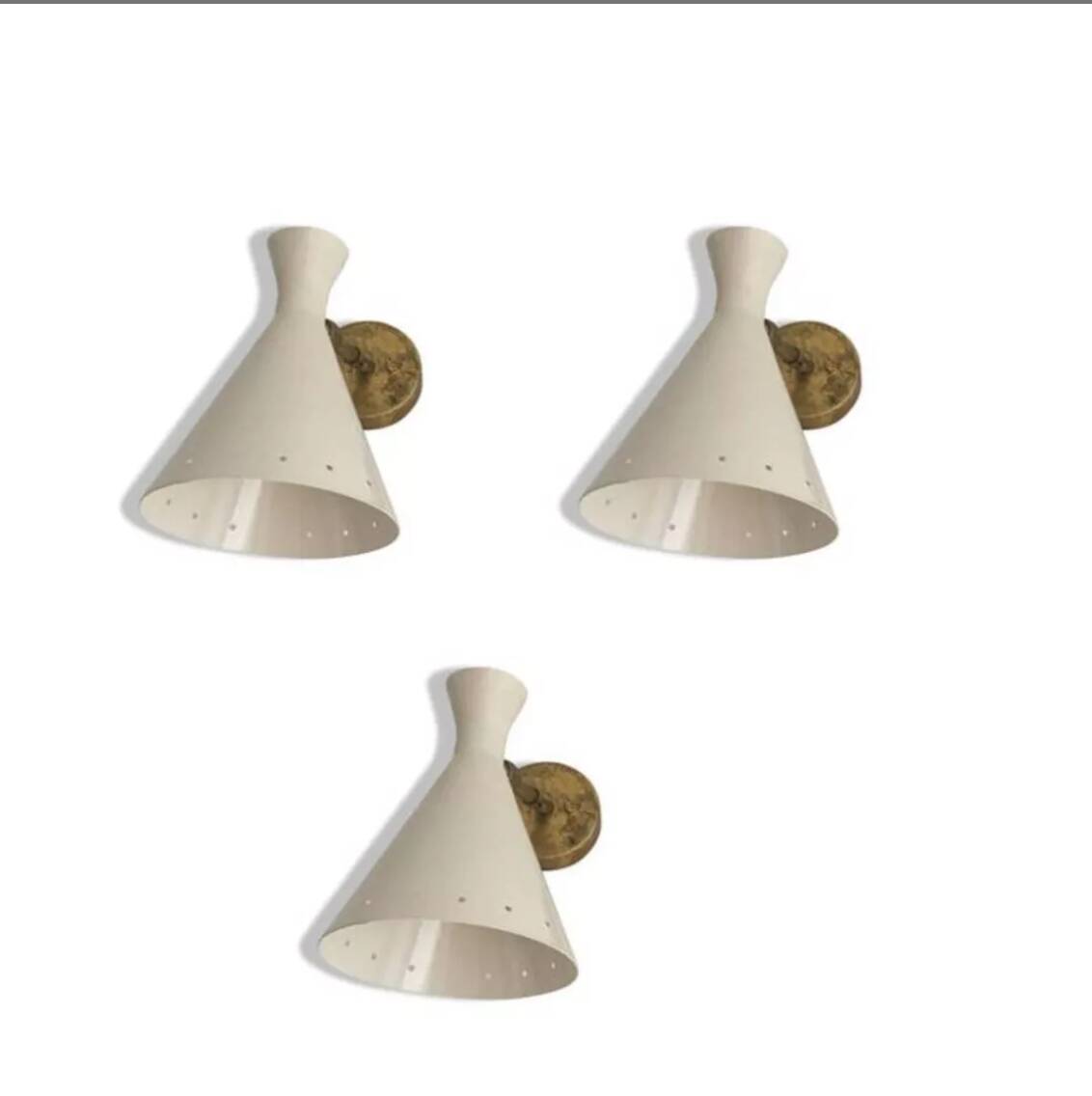 Trio of Italian 50s style wall lights