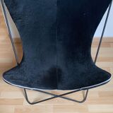 Vintage butterfly armchair with real leather