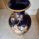 Blue vase from Tours, signed Gustave Asch, Sainte Radegonde