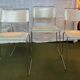 Set of 4 Italian Spilimbergo chairs in chromed steel and white plastic