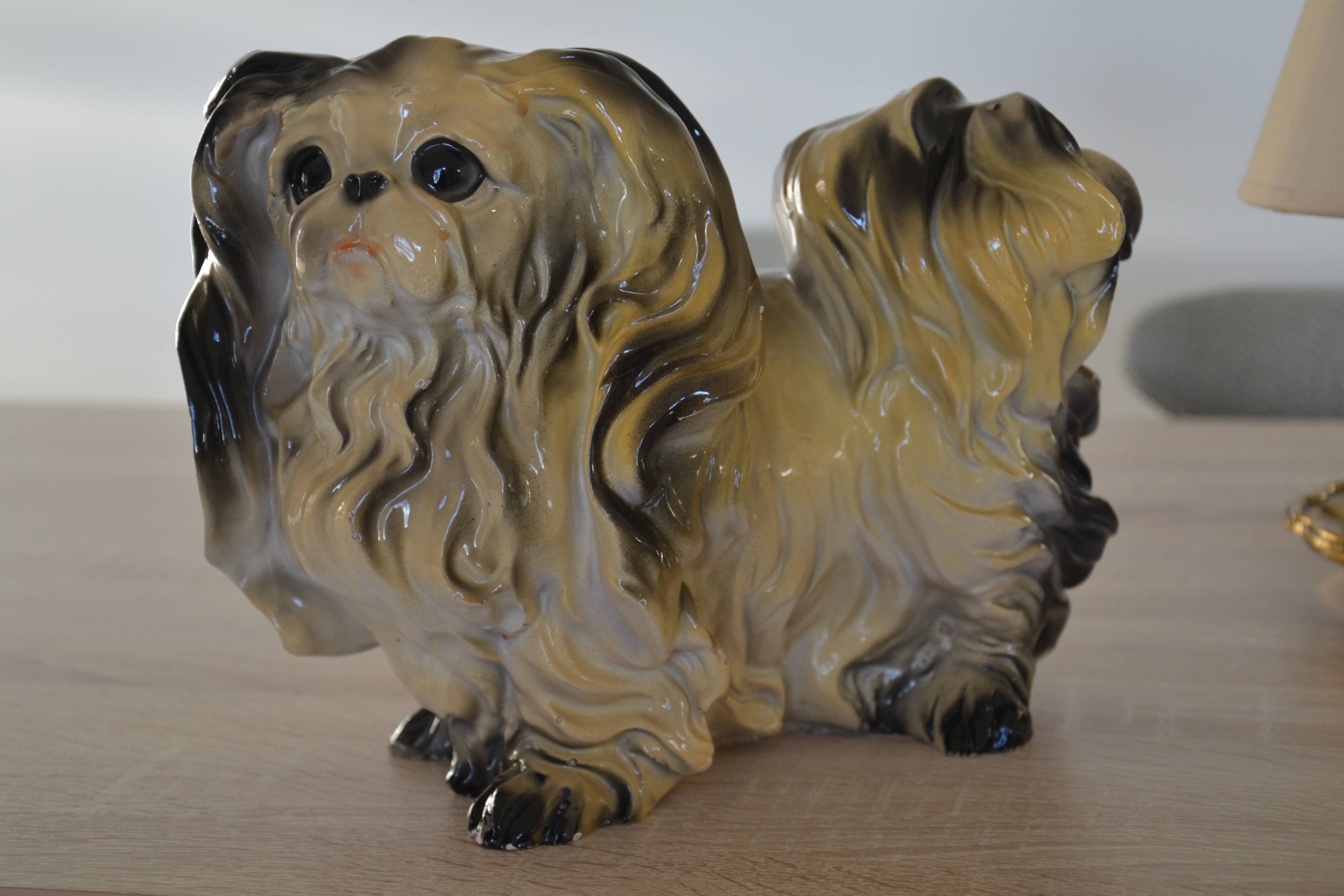 Ceramic dog sculpture from the 1940s-50s.