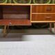 Small Scandinavian low sideboard 1960 vintage with tapered legs.
