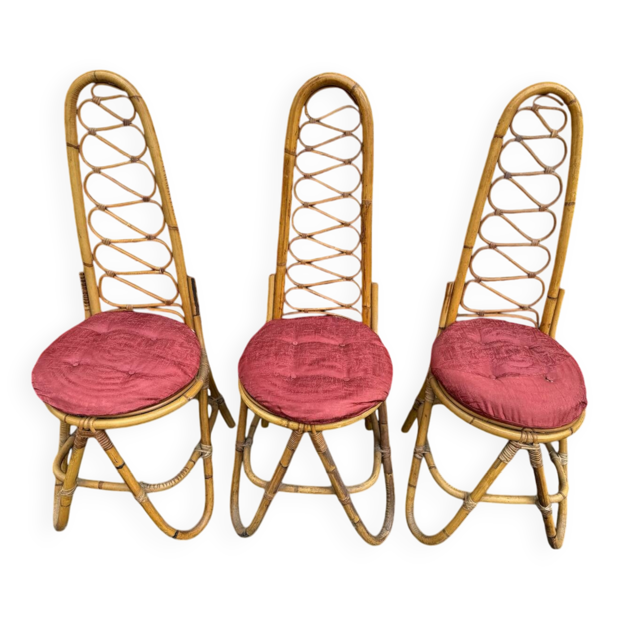 Bamboo Chairs by Dirk Van Sliedrecht for Rohe Noordwolde, 1960.Set of 3