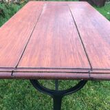 Vintage bistro table 4 people oak tray