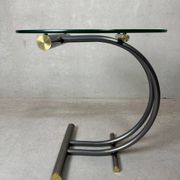 Table d'appoint en chrome au design vintage