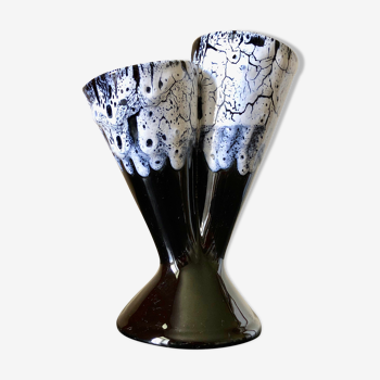 Double vase Fat Lava blue