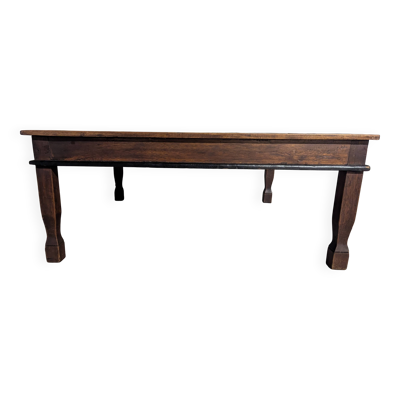 Table basse en bois exotique et bambou