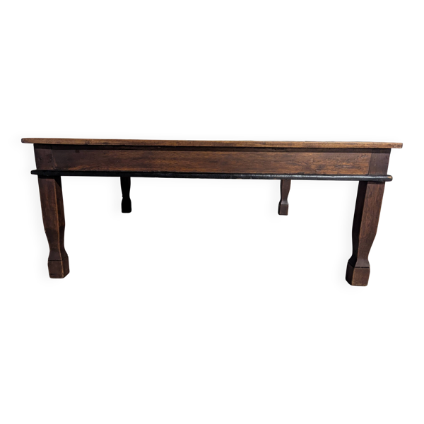 Table basse en bois exotique et bambou
