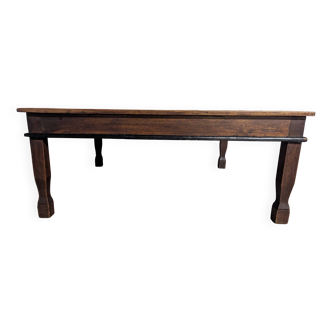 Table basse en bois exotique et bambou