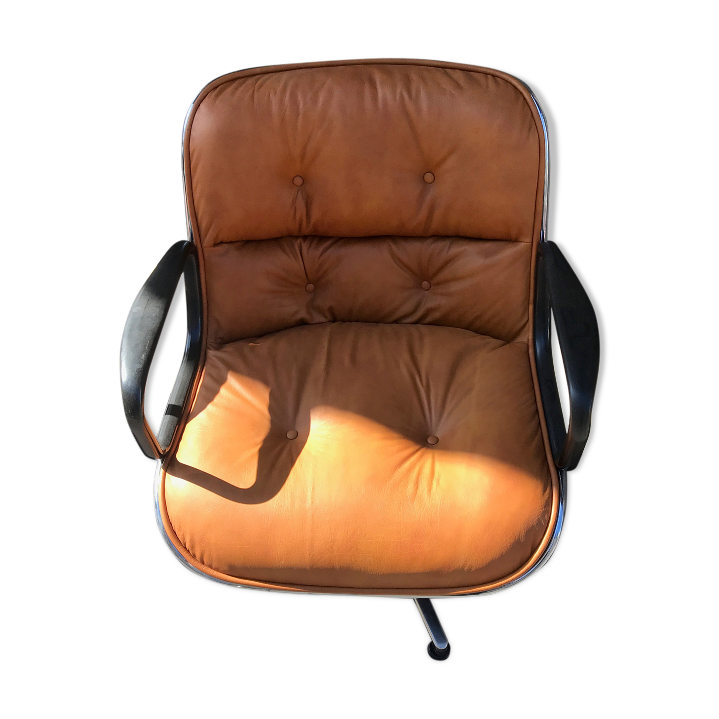 Knoll edition Pollock leather cognac chair