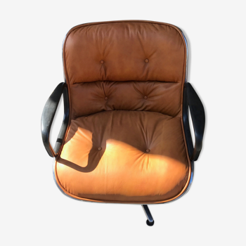 Knoll edition Pollock leather cognac chair