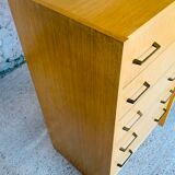 Vintage chest of drawers with 5 drawers by Capelle circa 70's