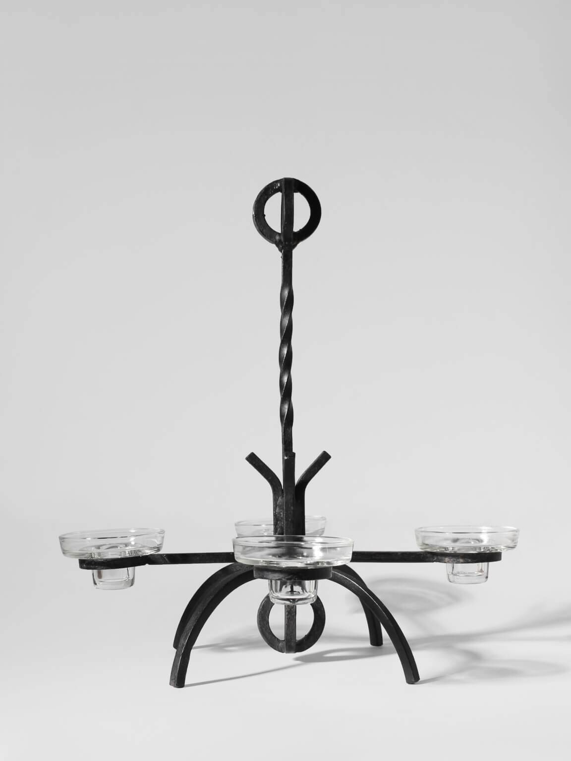 Cast Iron Brutalist Chandelier