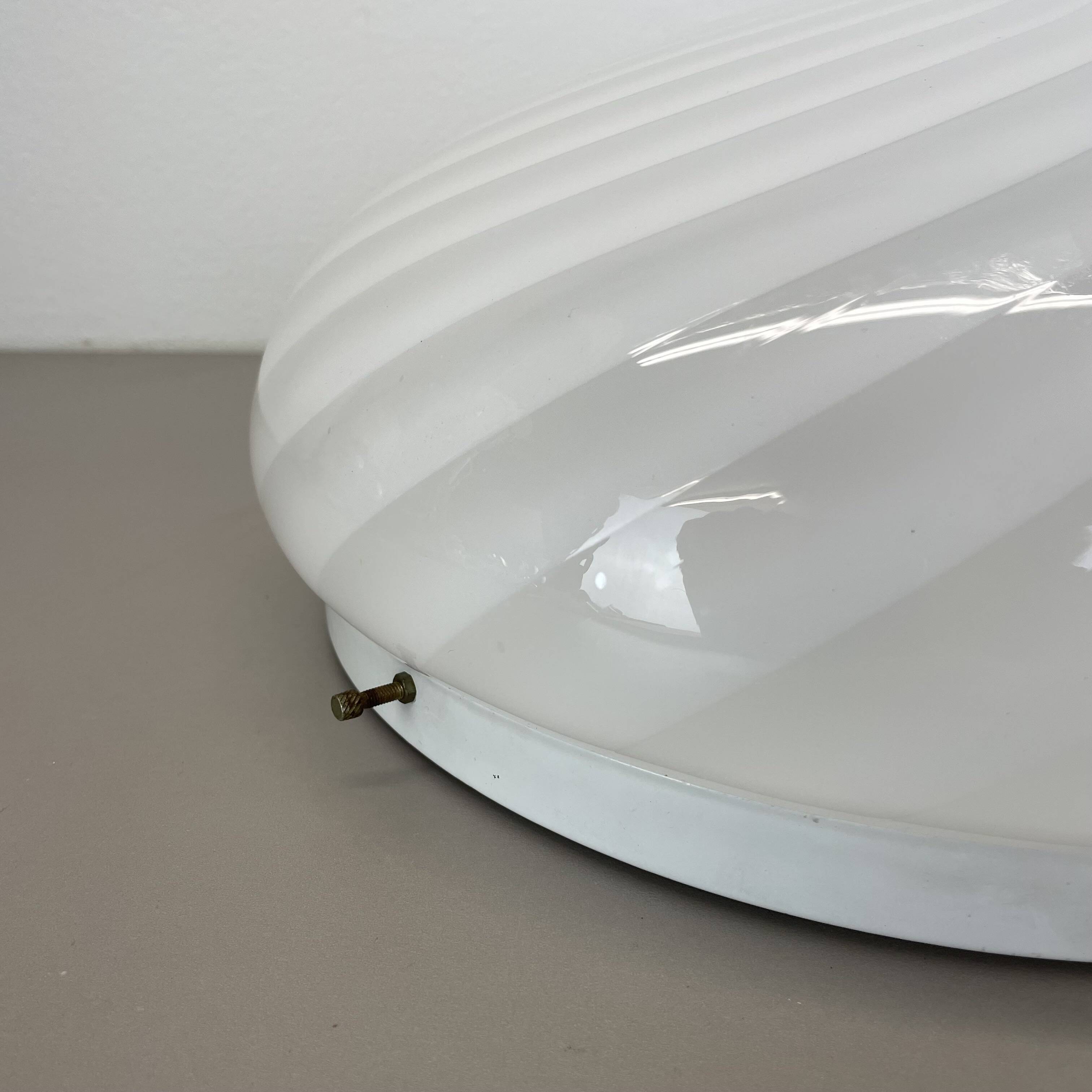 Large 38cm "swirl" murano glass ceiling wall light by vetri murano, italy, 1970s