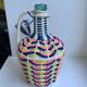 Scoubidou bottle with blue pink and yellow handle 70s