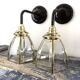 Pair of brass and glass wall lights