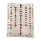Moroccan Berber carpet Azilal ecru with small colored diamonds 275x212cm