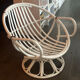 Vintage armchair in white lacquered rattan
