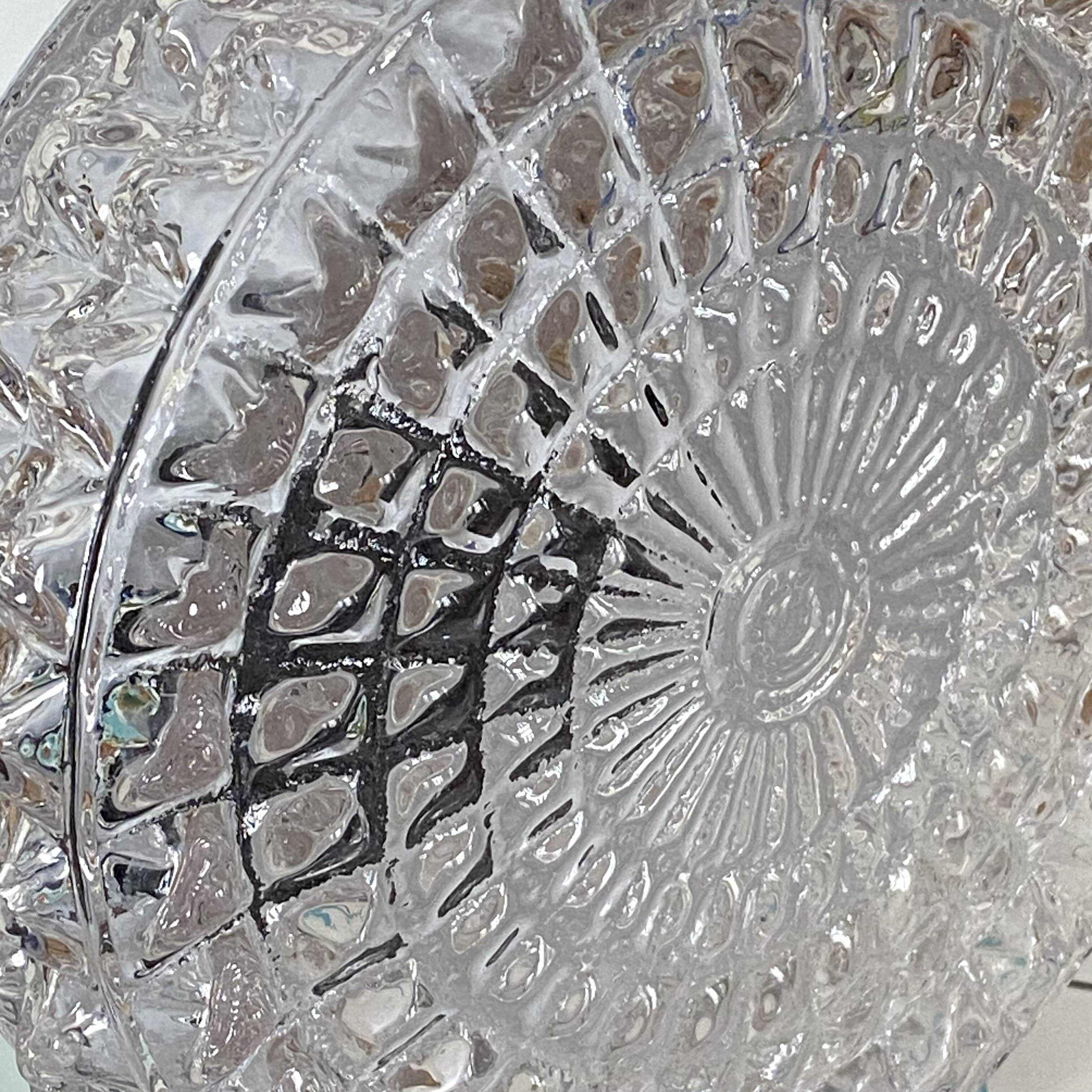 Small round wall lamp ceiling light transparent glass vintage fixture