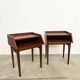 Vintage teak bedside tables (H53cm) – minimalist design and open niche.