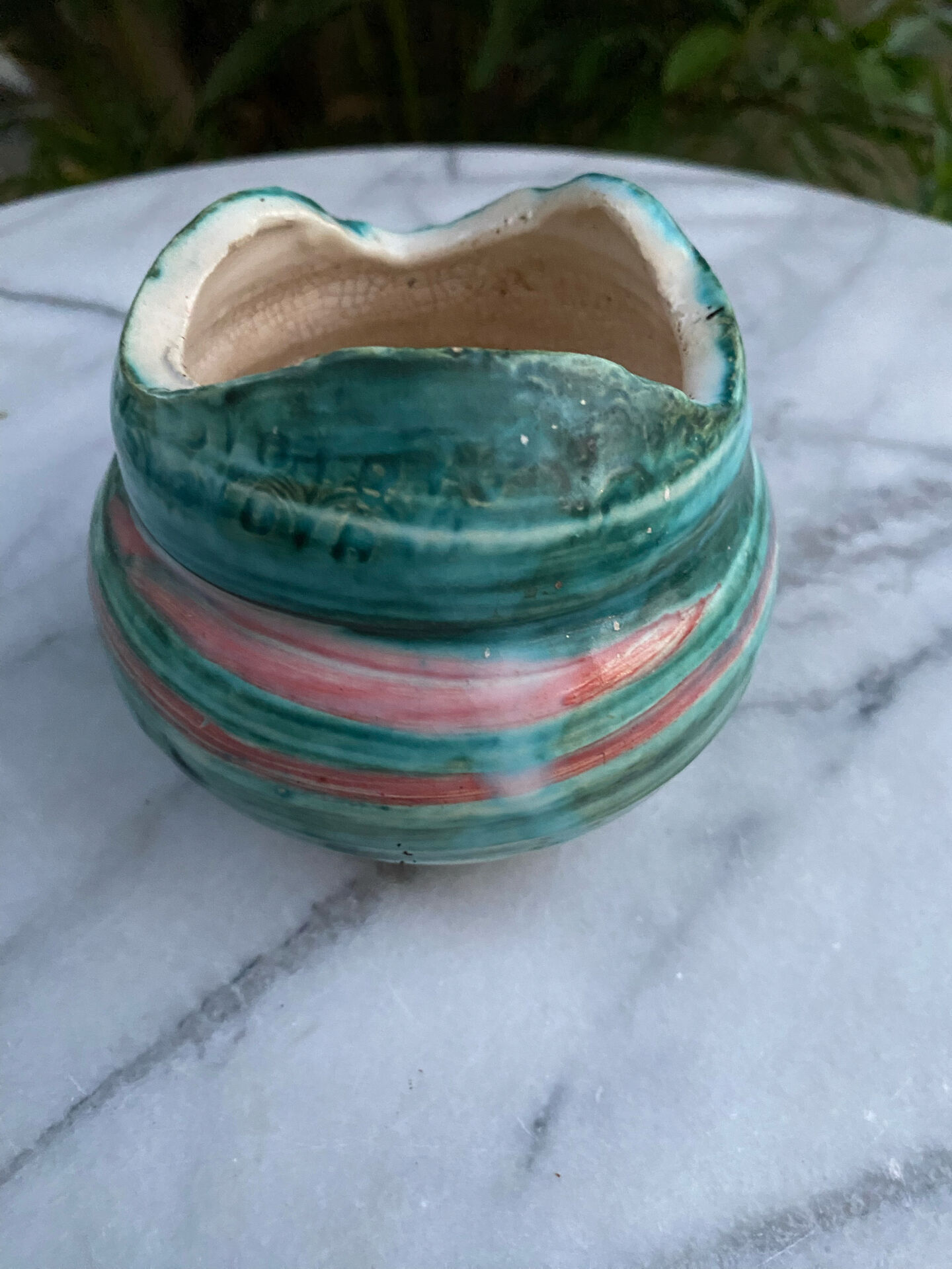 Small jug / Handmade ceramic pot from Mirepoix – Signed J. Chik