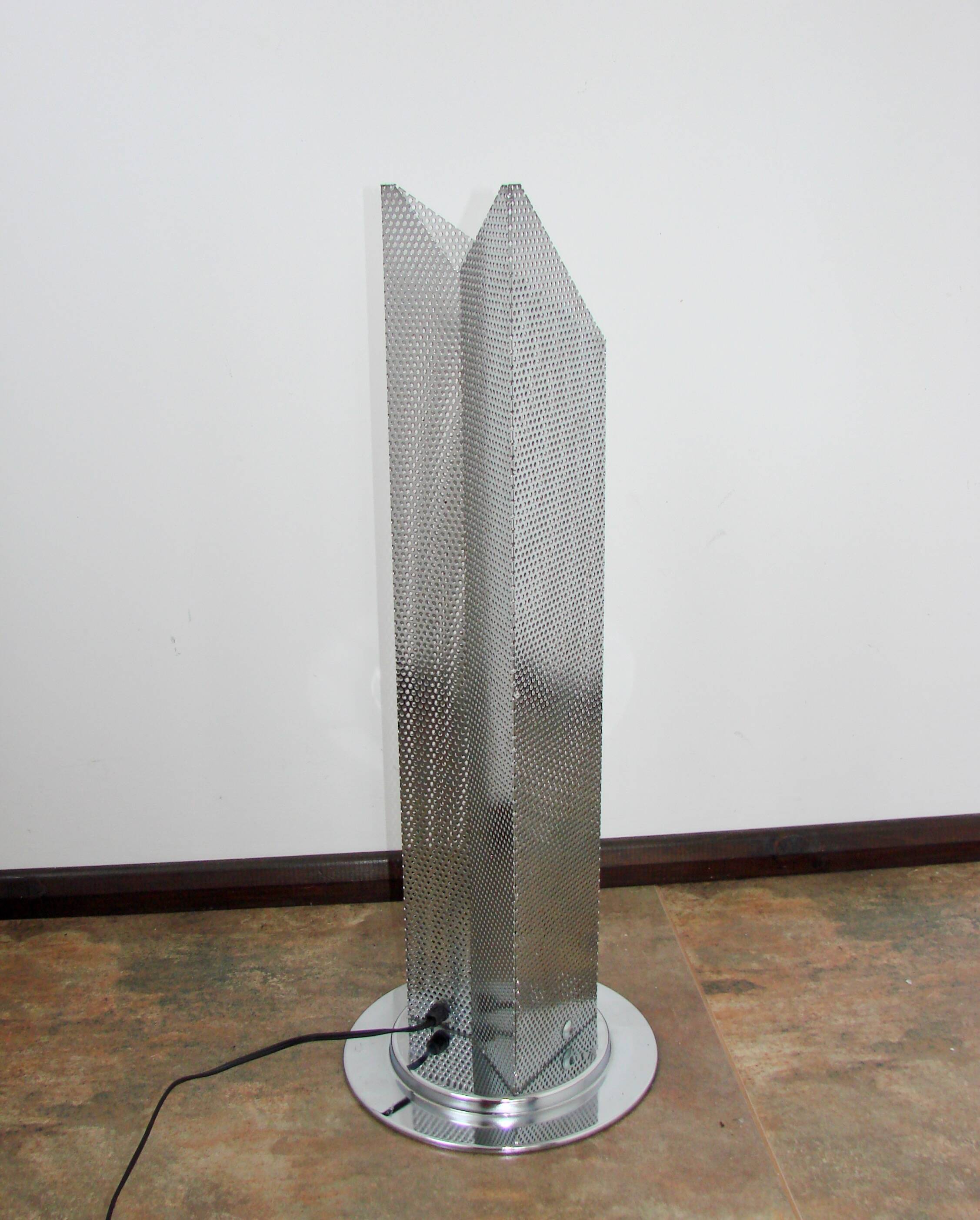 Modern 1980s floor lamp, chrome, 62 cm, E27