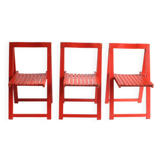Vintage wooden folding chairs 1960s