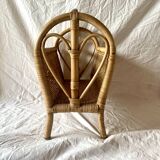 Vintage wicker and bamboo magazine rack
