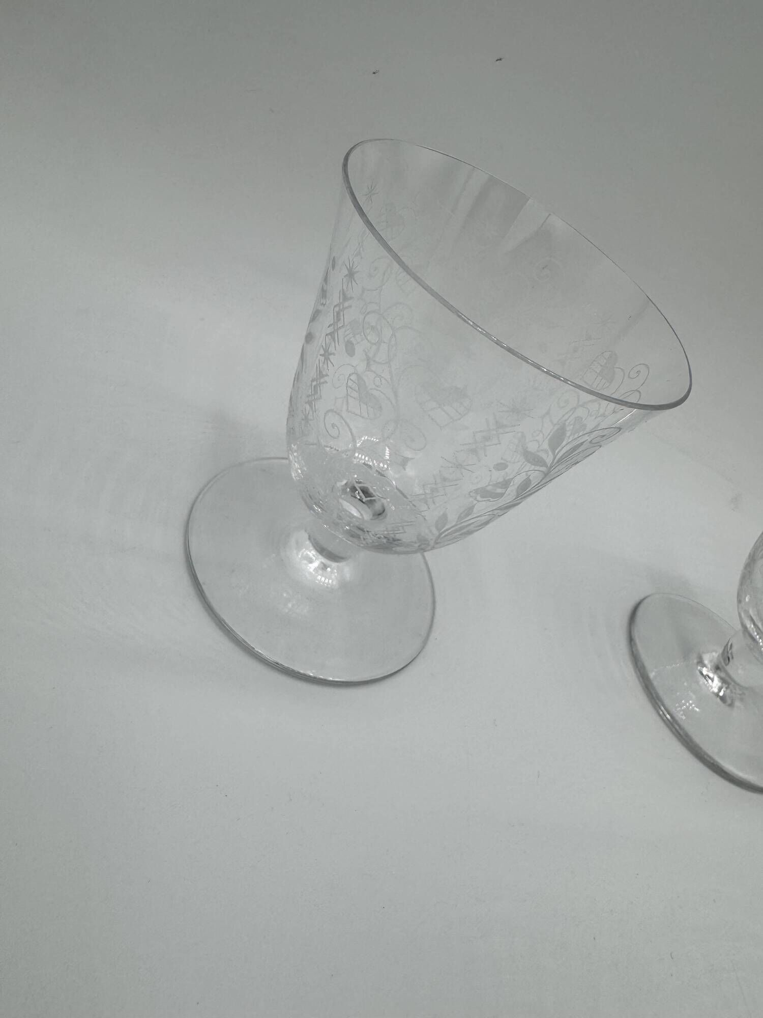 Set of 5 white wine glasses - Baccarat Crystal – Argentina model, 1940