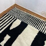 Black wool rug 250cm x 150cm